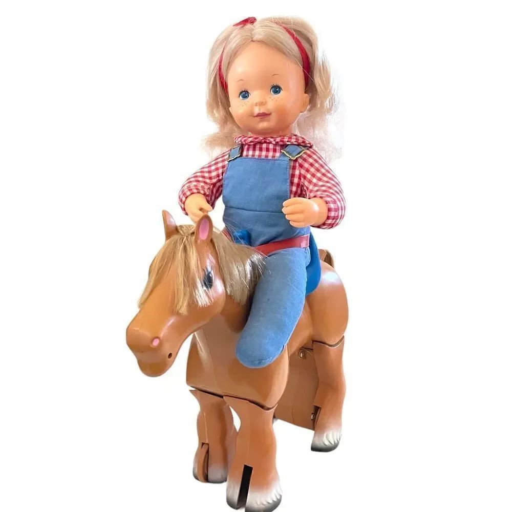 Vintage Ideal Doll Kit and her Horse Kaboodle Play Doll Pony 1984